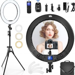 RECHARGEABLE 18 inch Ring light with battery