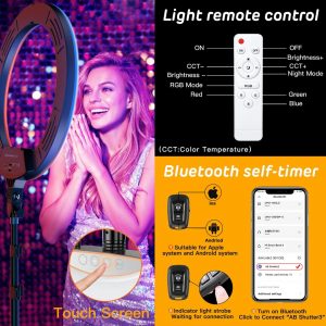 RGB 18 Inches Led Ringlight with tripod stand