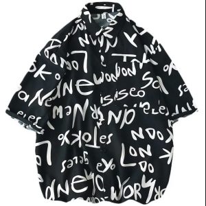 Stylish Black Mens Beach Shirt - Beach Wear