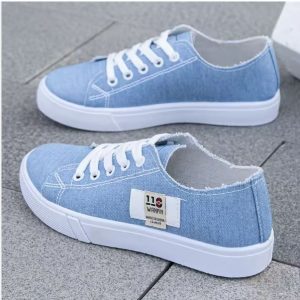 Blue Ladies Simple Casual Comfortable Jean Sneakers Shoes