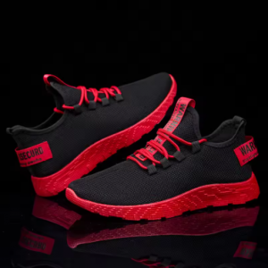 Casual outdoor Comfortable Sports Unisex Shoes - Black/red