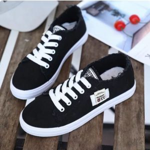 Black Ladies Simple Casual Jean Shoes Sneakers